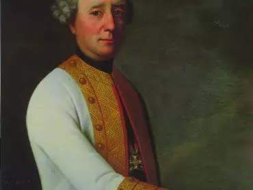 Polní podmaršálek Josip Kasimir Drašković hrabě z Trakošćanu (1716-1765), dekorovaný rytířským křížem Řádu Marie Terezie. Anonymní olejomalba, po r. 1758. Zdroj: http://www.hrvatski-vojnik.hr/hrvatski-vojnik/1652007/bpictures/kraskovich_retus.jpg.